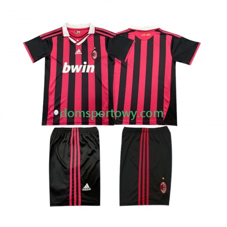 Koszulka AC Milan 2009 2010 Retro Dziecięcy Domowe Koszulki Piłkarskie Krótki Rękaw